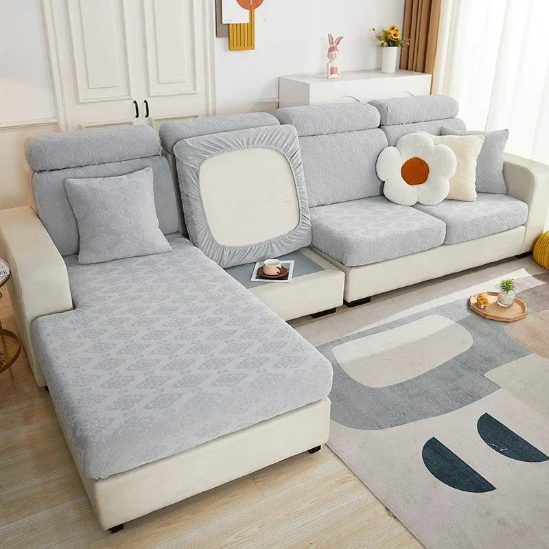 DecorBites™ Jacquard Sofa Seat Cover | Stretchable & Washable Furniture Protector