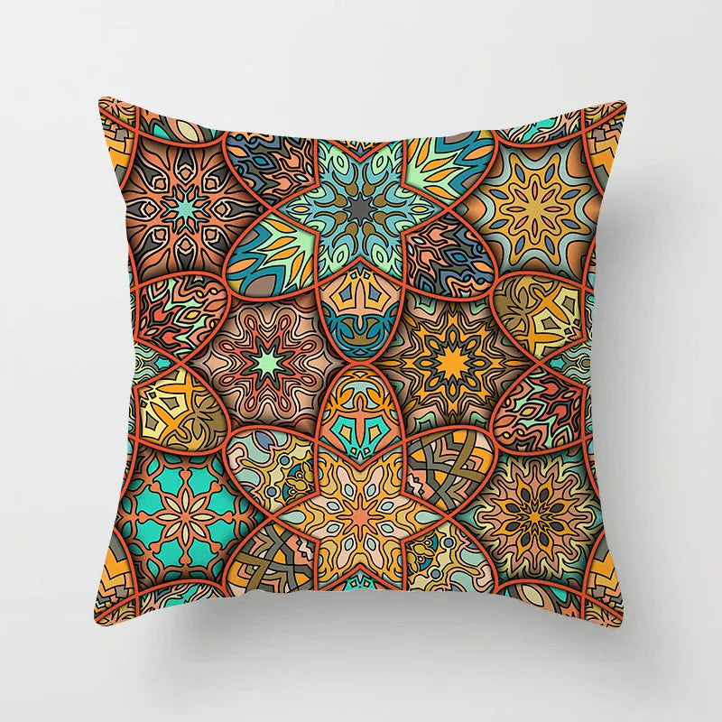 DecorBites™ Geometric Square Pillowcase Ethnic Retro Sofa Pillow Cover 45x45cm Home Decor