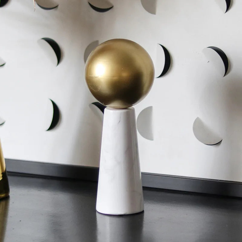 DecorBites™ Golden Ball Marble Cone Metal Spherical Ornaments