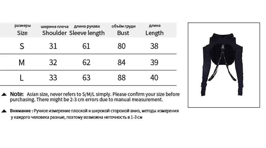 Women's Dark Gothic Crop Top Sweatshirt | Punk Aesthetic | MUNSIEUR