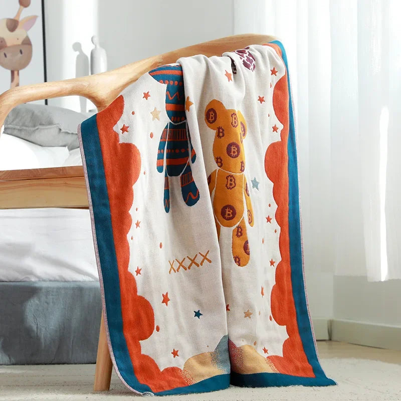 DecorBites™ Cotton Bath Towel - Boho Floral Design - Absorbent & Quick Dry - Large Size 80x160cm
