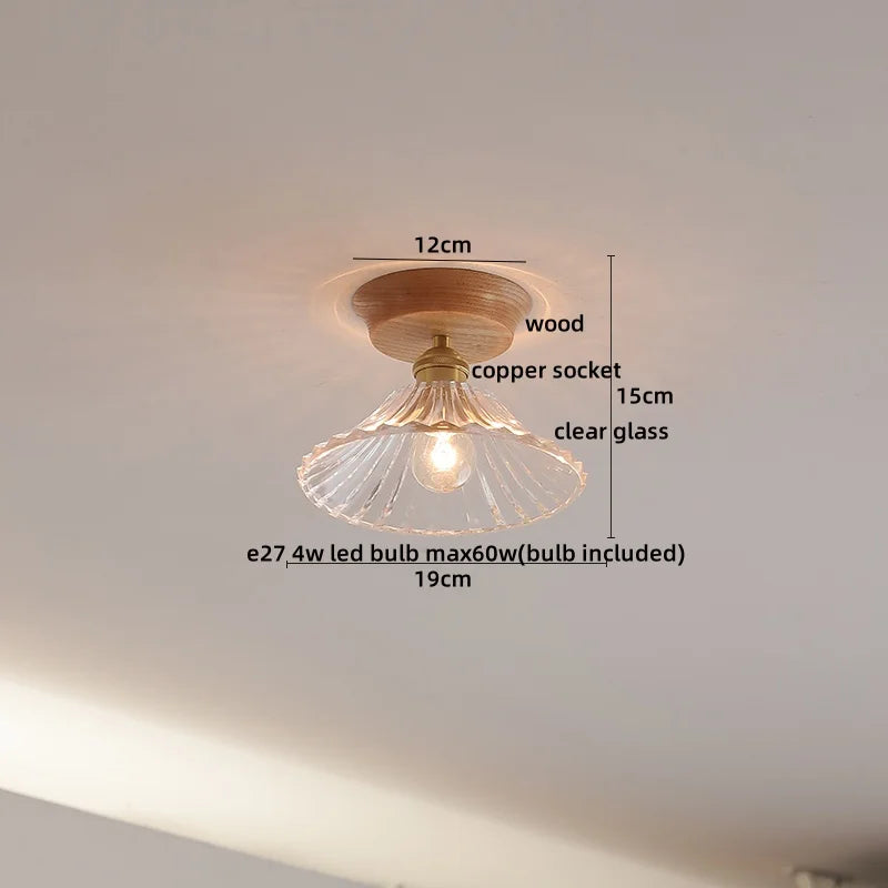 DecorBites™ Copper Wood LED Ceiling Lamp Ceramic Modern Ceiling Lights for Home Decor