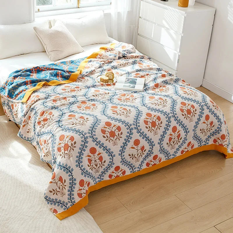 DecorBites™ Cotton Gauze Boho Throw Blanket