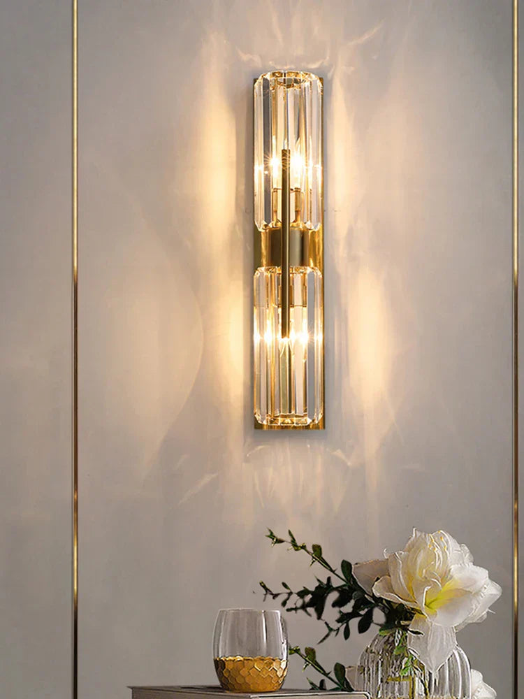 DecorBites™ Crystal Wall Light: Minimalist Bedside Loft Wall Sconce for Living Room