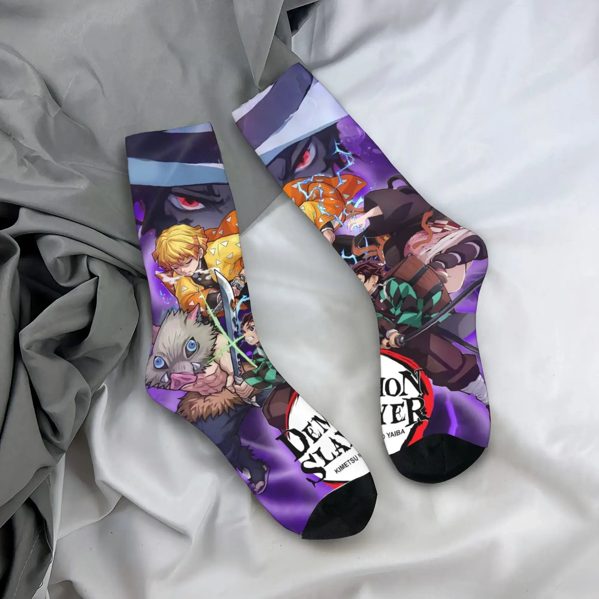 Demon Slayer Socks: Nezuko & Giyu Trendy Skateboard Style