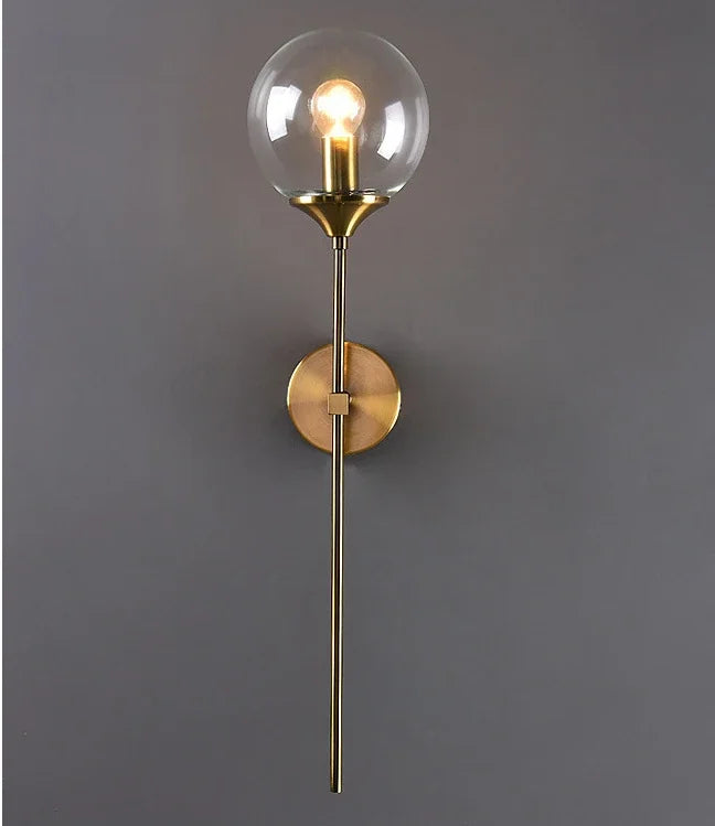 DecorBites™ Golden Glass Ball Wall Lamp: Modern Nordic Style Bedside & Living Room Lighting