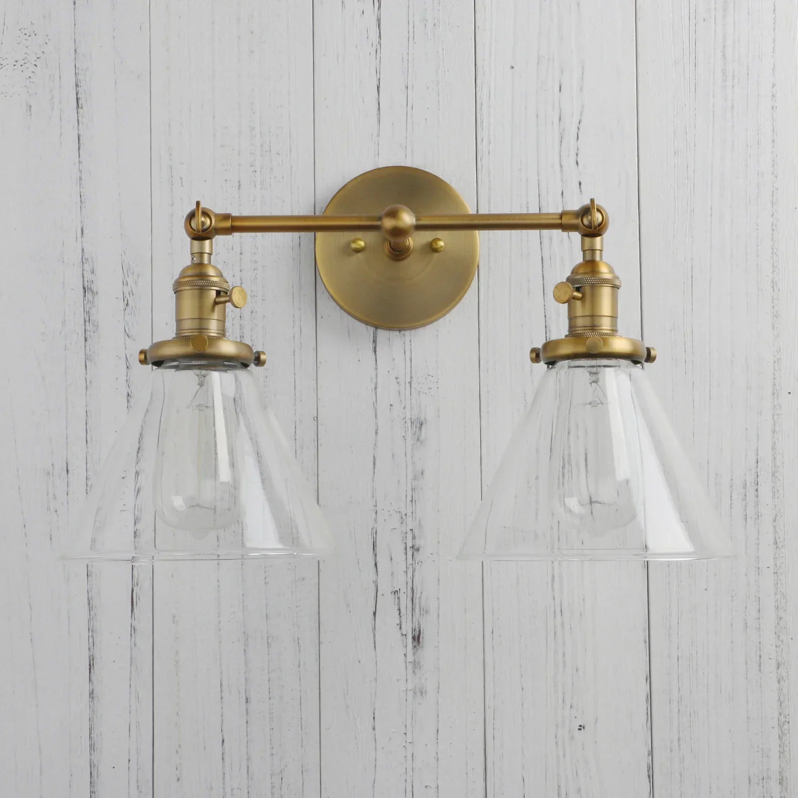DecorBites™ Funnel Glass Wall Sconce Light Fixture for Bedroom and Loft Decor