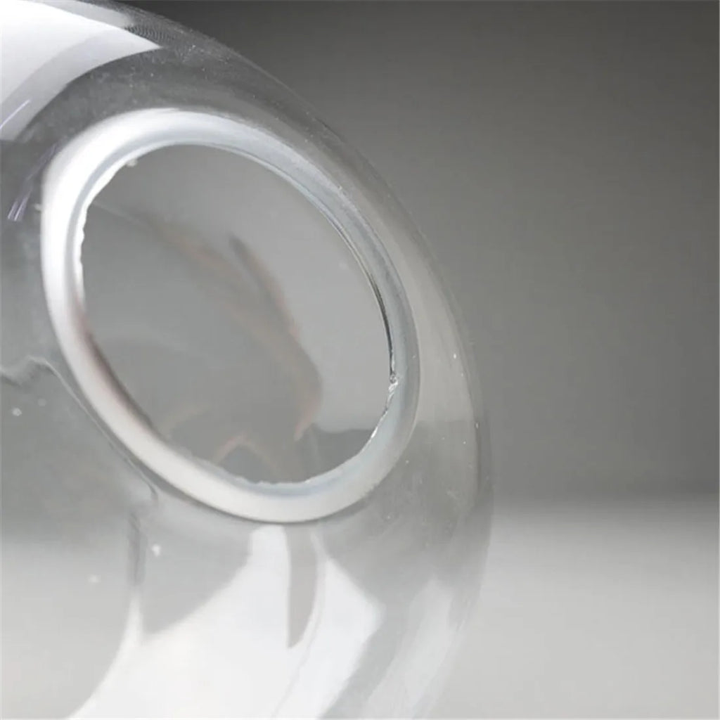DecorBites™ Hand Blown Clear Glass Globe Lamp Shade with 2 Ends Opening, D18cm Glass Cover Ball Lampshade