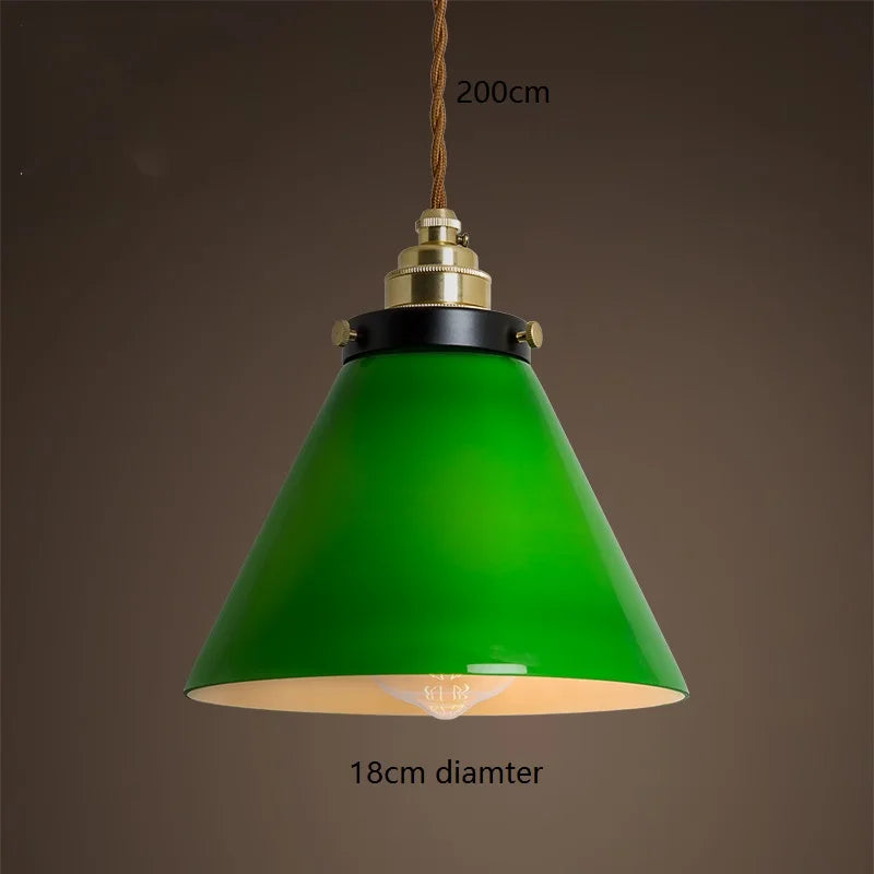 DecorBites™ Green Glass LED Pendant Light for Home, Restaurant, Bar, and Loft Style Decor.