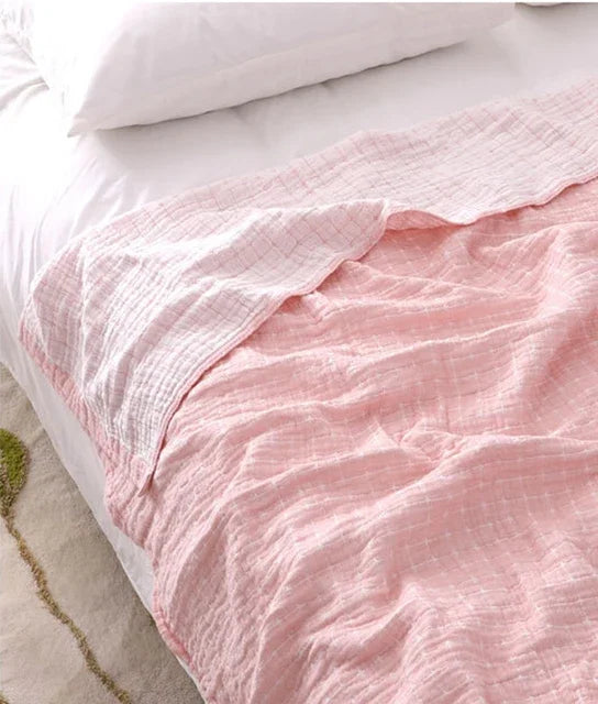 DecorBites™ Cotton Summer Blanket: Soft and Airy Bedspread for Single/Double Beds