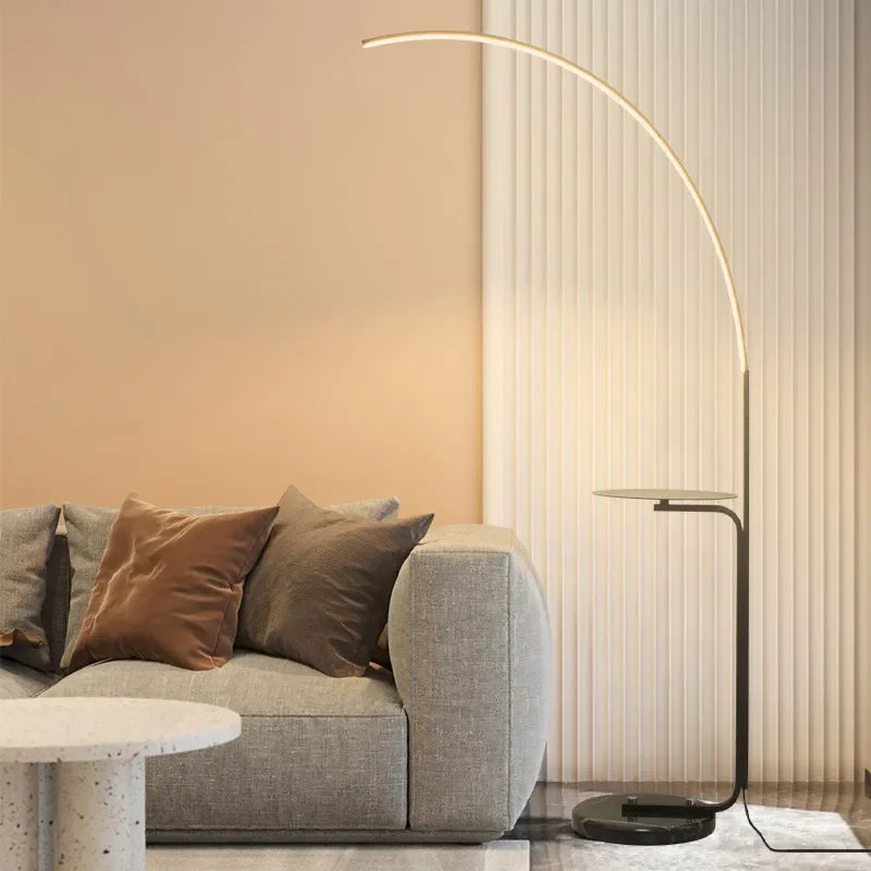 DecorBites™ LED Art Floor Lamp Modern Design Black White Gold Living Room Decoration