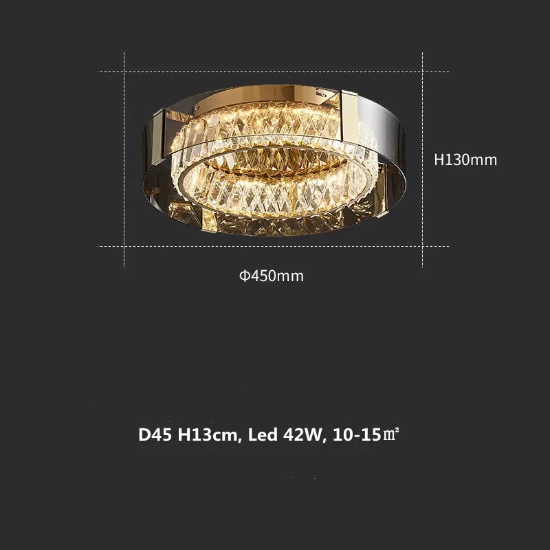 DecorBites™ Elegant Crystal LED Dimmable Ceiling Lamp Glass Luminarias Lighting