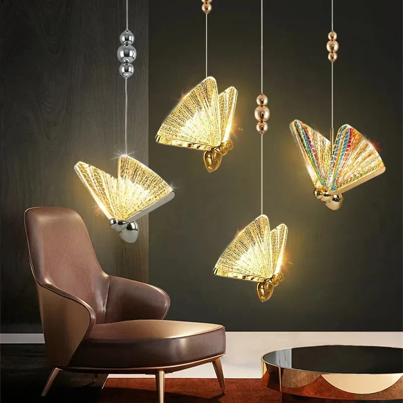 DecorBites™ LED Butterfly Pendant Light for Bedroom Living Room: Modern Chanderlier Fixture Lamps