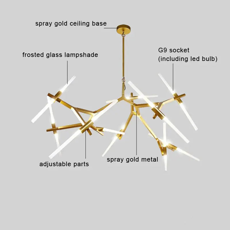DecorBites™ Glass LED Chandelier Ceiling Light for Modern Nordic Design Home Decor