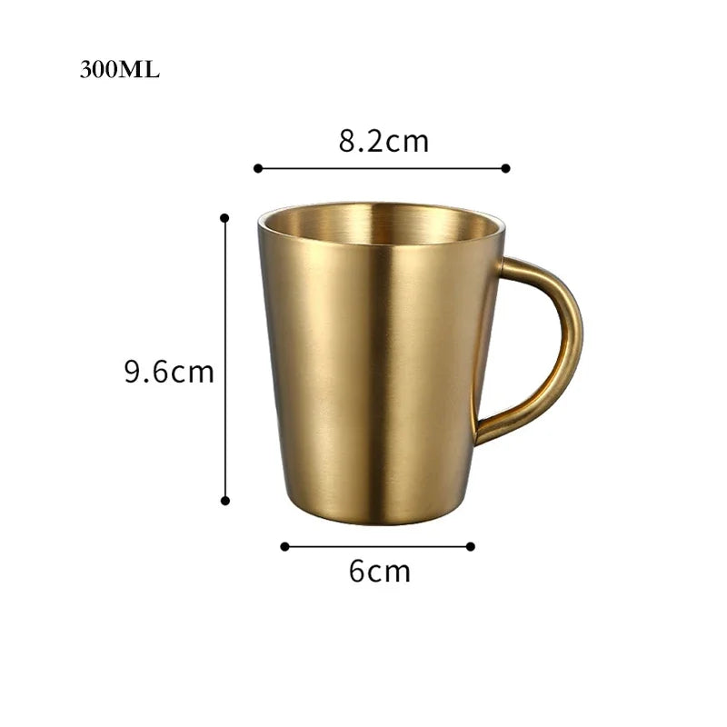 DecorBites™ Double-Layer Stainless Steel Thermal Mug with Handle for Coffee and Beer