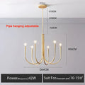 DecorBites™ Gold Chandelier: Modern Nordic Metal LED Lighting for Living Room, Kitchen, and Restaurant