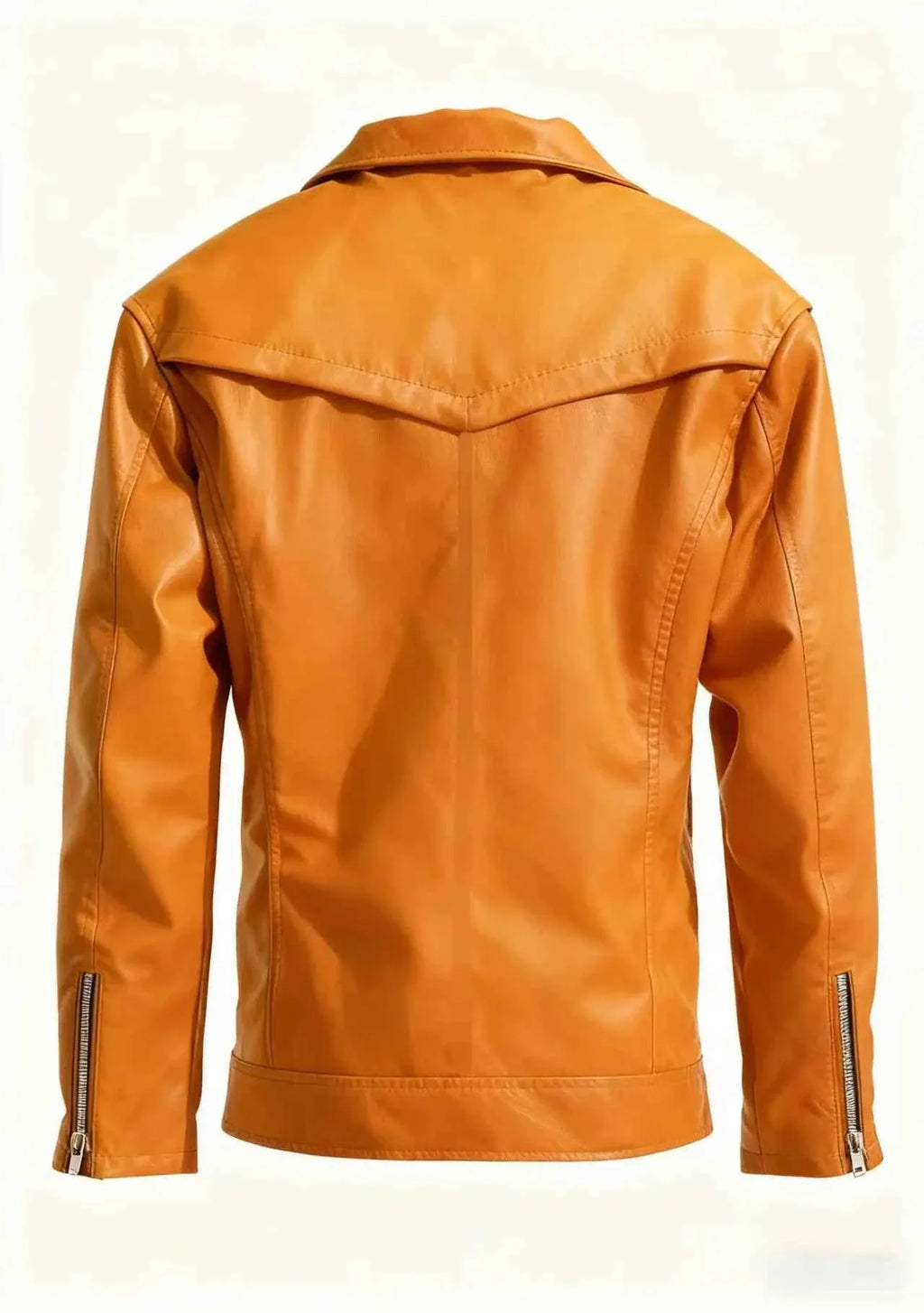 Unisex Oversized Button-down PU Leather Coat with Multiple Zippers Polo Jacket, with Many Zippers