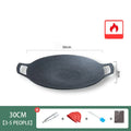 DecorBites™ Korean BBQ Grill Pan: Round Non-Stick Outdoor Frying Pan for Camping & Travel
