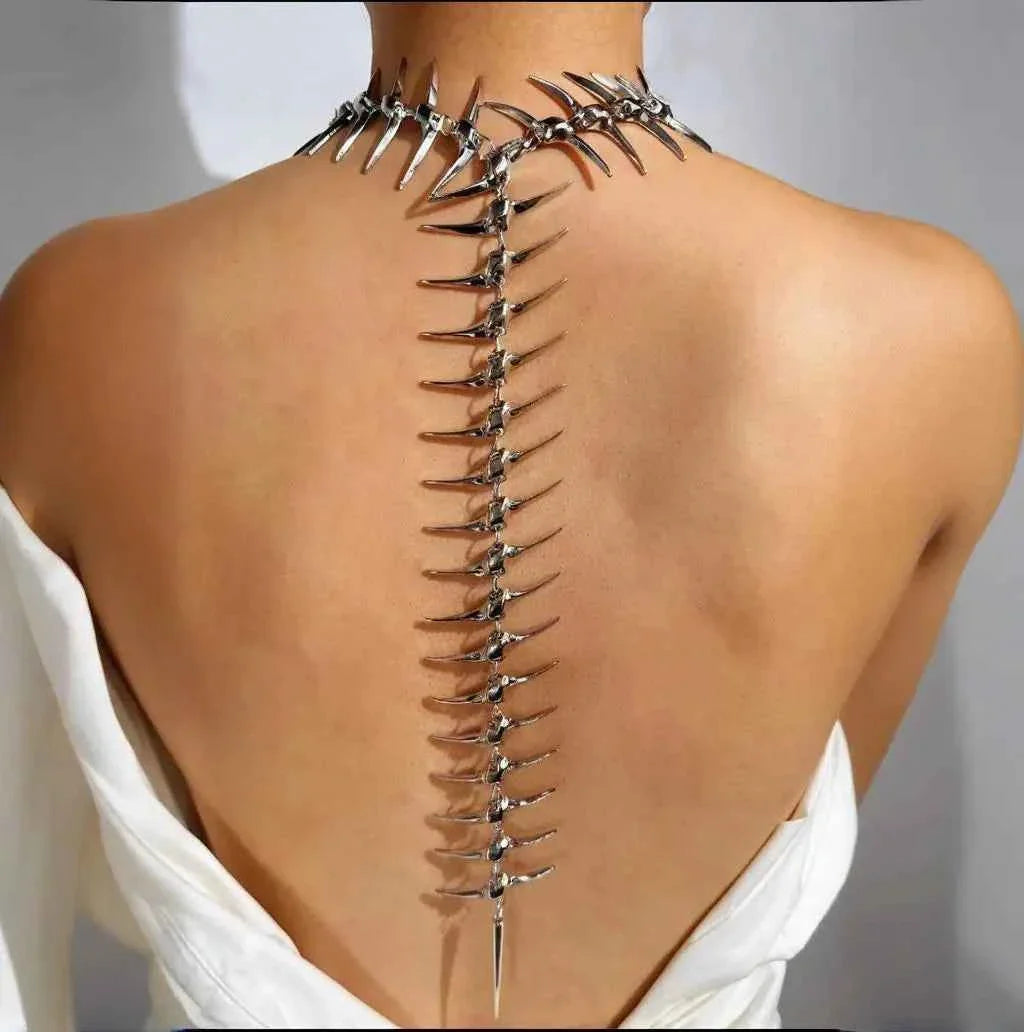 Edgy Niche Hip-Hop Thorn Skeleton Alloy Women's Necklace Accessories