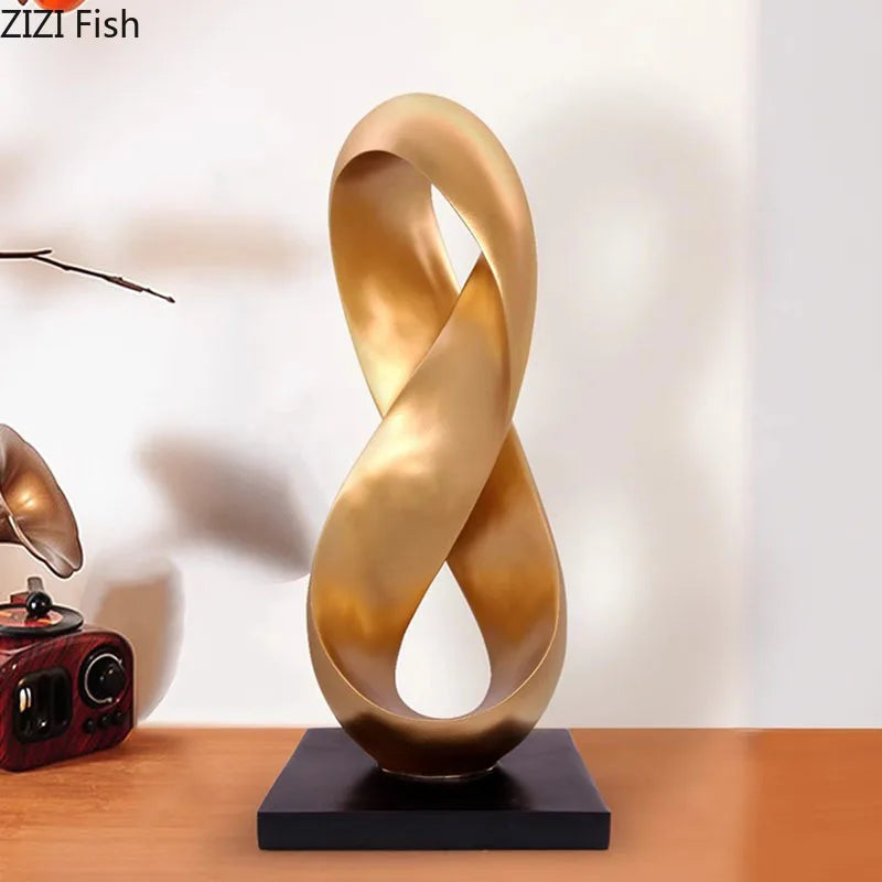 DecorBites™ Golden Knot Sculpture Desk Ornament Minimalist Abstract Room Decor