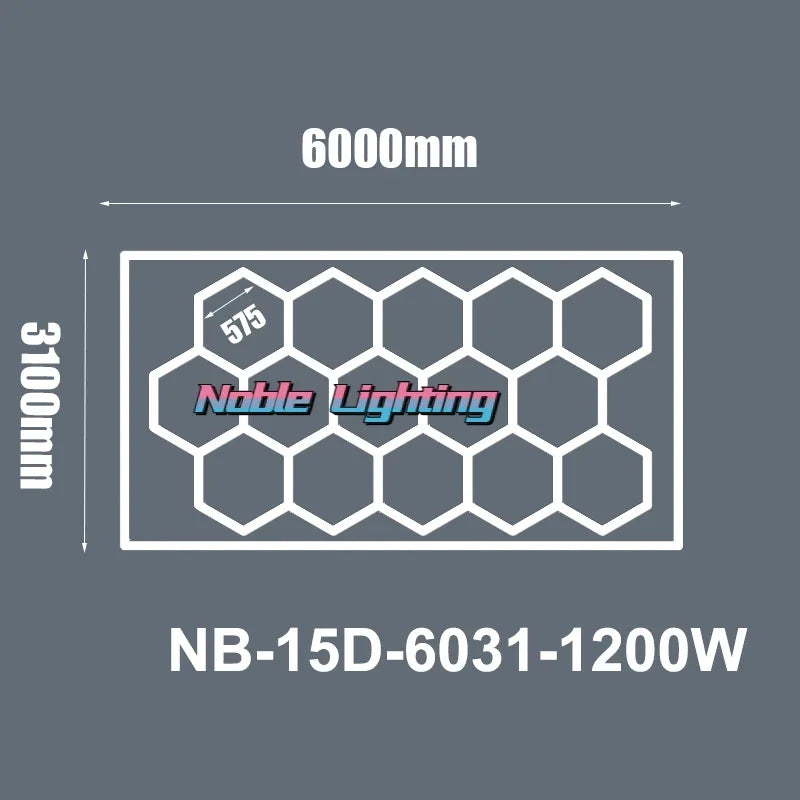 DecorBites™ Hexagon LED Ceiling Light for Barbershop and Garage Hair Salon