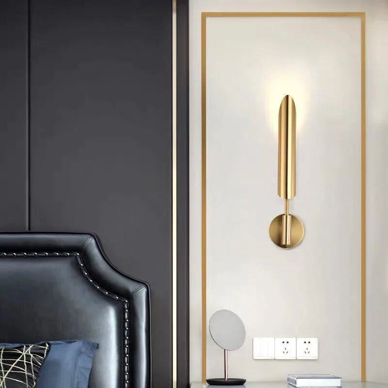 DecorBites™ Golden Inclined Tube Wall Light for Modern Luxury Living Room and Bedroom