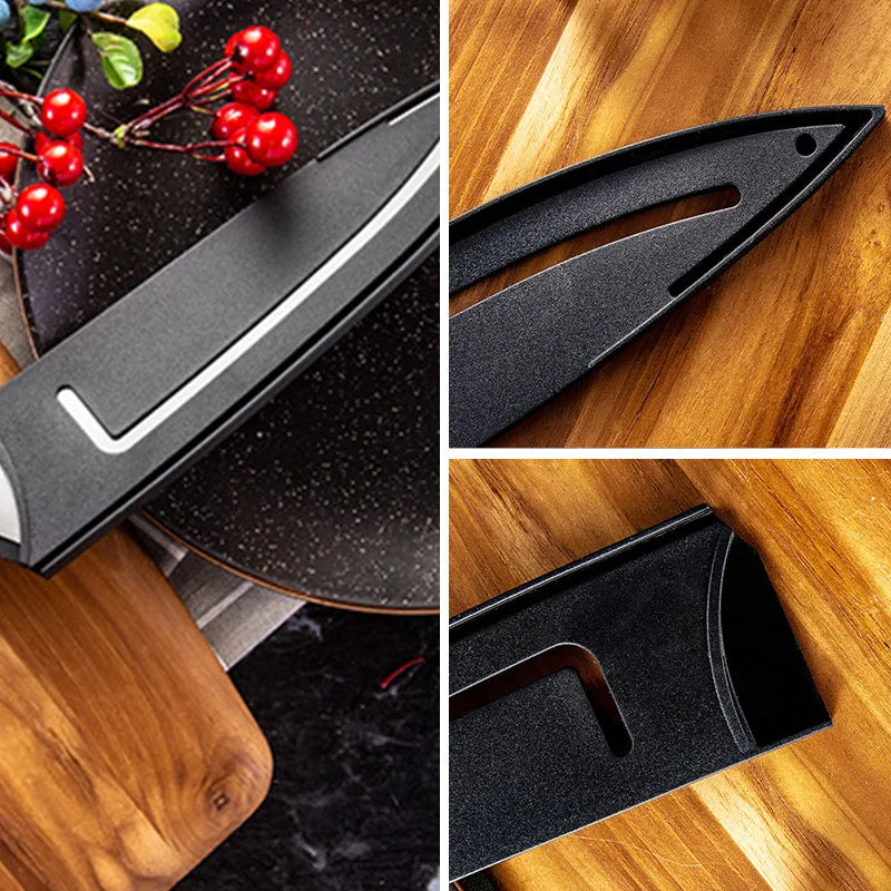 DecorBites™ Knife Blade Protector Cover Kitchen Sheath Plastic Guard Black - Kitchen Accessories