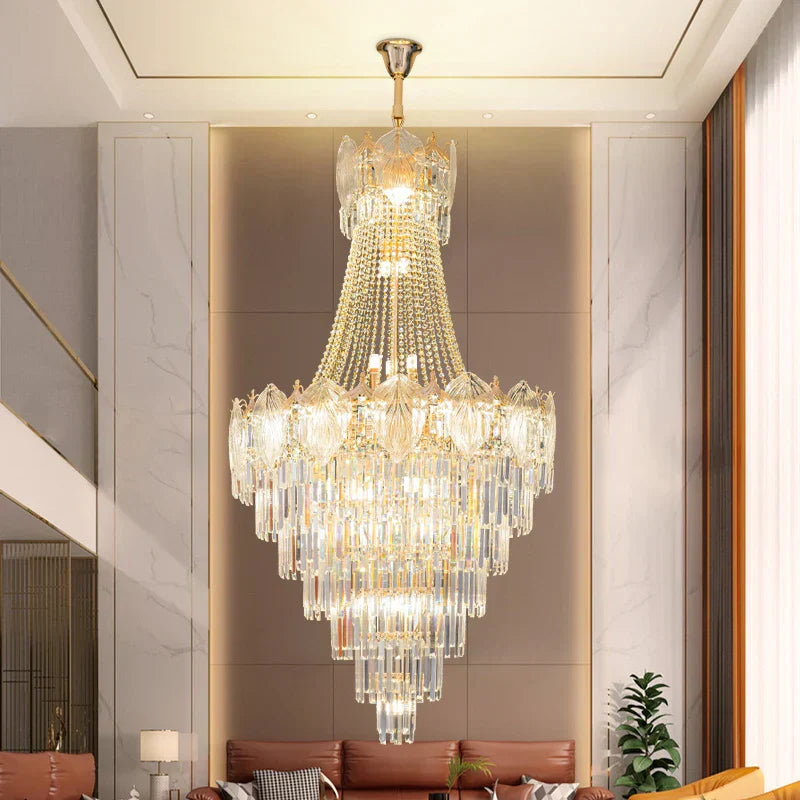DecorBites™ Elegant Simple Staircase Chandelier LED Livingroom Villa Creative Hotel Lighting