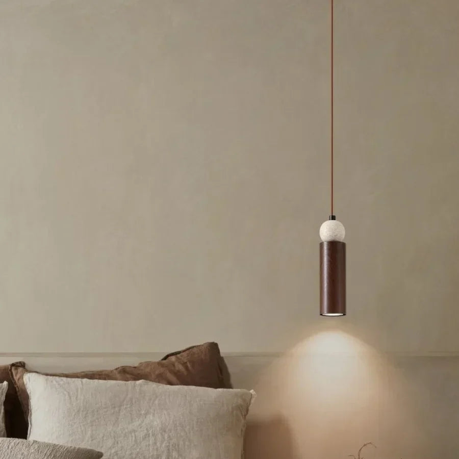 DecorBites™ Iron LED Pendant Light Fixture for Home Living Room, Restaurant Yellow Travertine Ball Hang Lamp