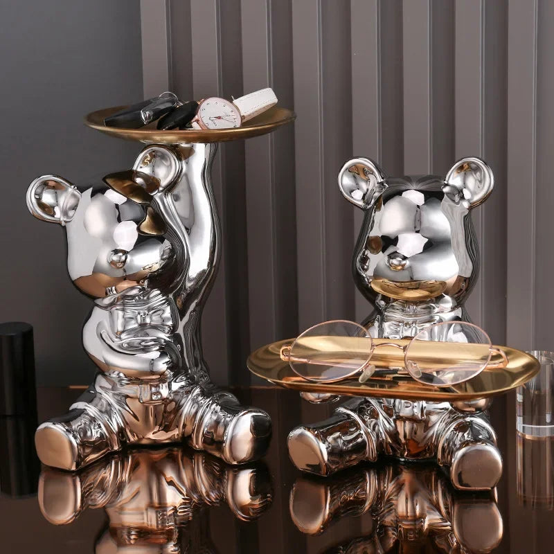 DecorBites™ Luxe Bear Doll Figurine Set for TV Cabinet & Wine Cabinet Decor