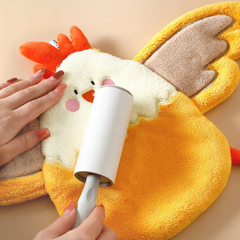 DecorBites™ Coral Velvet Cartoon Style Hand Towel