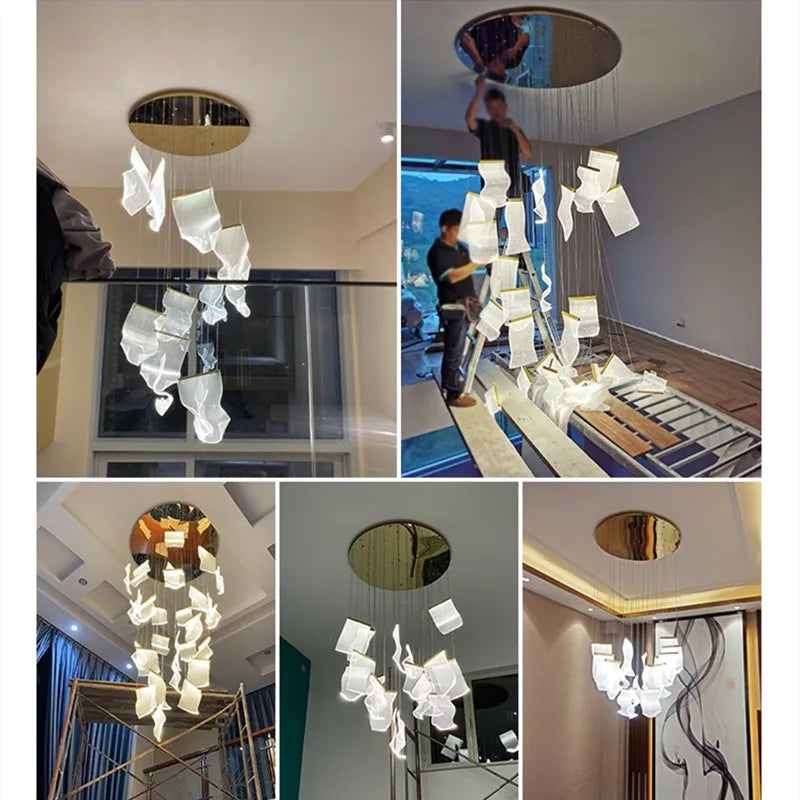DecorBites™ LED Light Guide Ceiling Chandelier modern Novelty for Home Decor Lighting