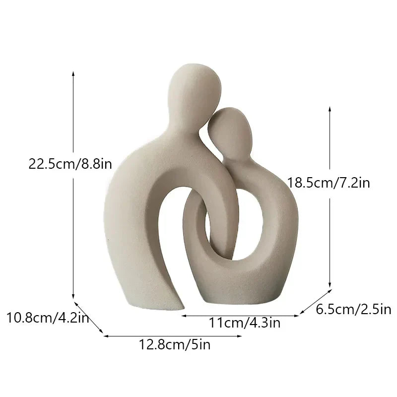 DecorBites™ Couple Love Sculpture Modern Nordic Abstract Ceramic Figurine Home Decor