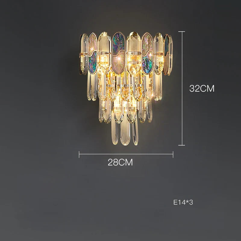 DecorBites™ Dimmable LED Sea Shell Crystal Chandelier Luminaire for Living Room