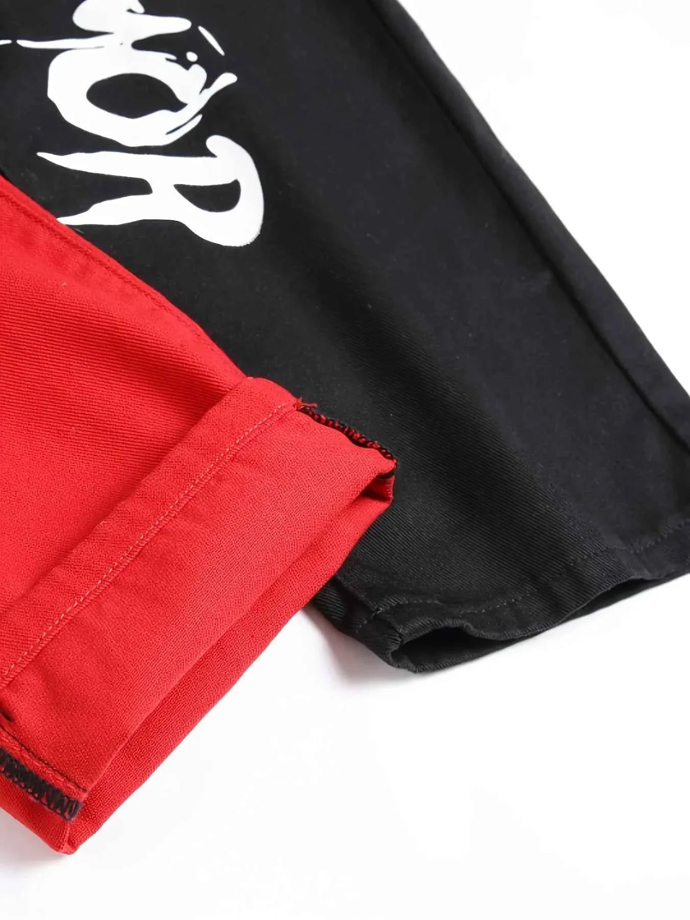 Men's spliced two tone trendy multi-color slim fit Pants