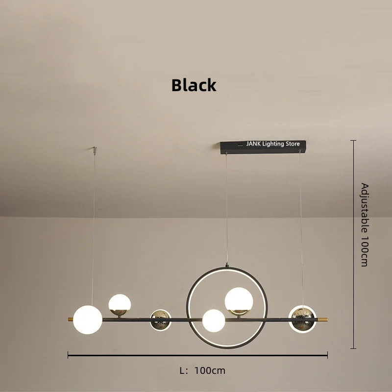 DecorBites™ LED Long Strip Pendant Light: Nordic Minimalist Design for Living Room, Restaurant, Bar