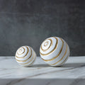 DecorBites™ Golden Texture Ball Geometric Sculpture - Abstract Desk Decoration