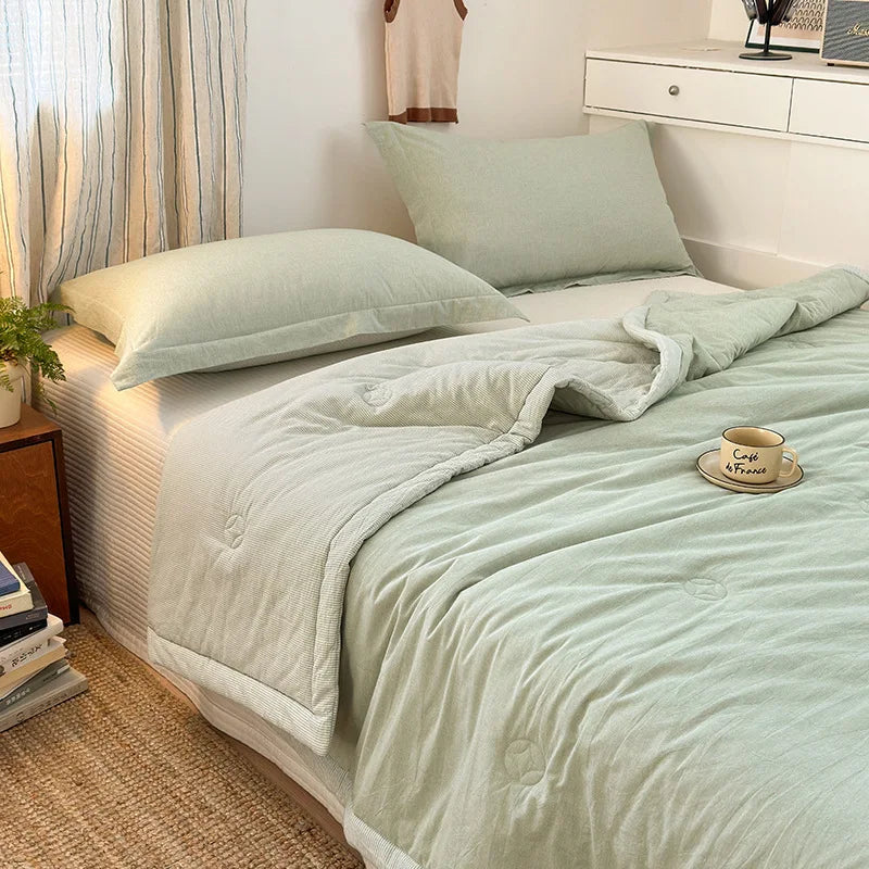DecorBites™ Cotton Summer Cooling Blanket | Soft Breathable Quilted Quilt