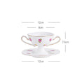 DecorBites™ Gold Flower Porcelain Goblet Cup Tea Coffee Mug Juice Cup