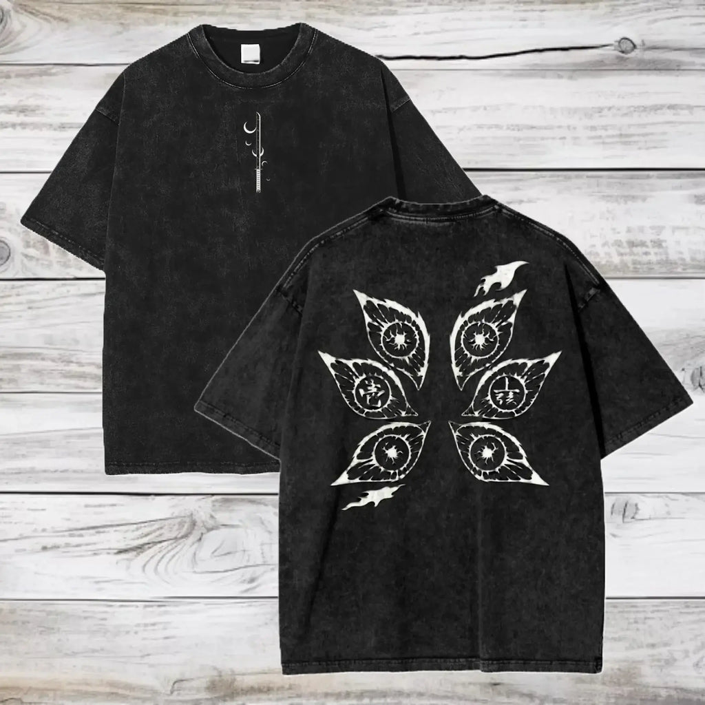 Demon Slayer Kokushibo T-shirt Vintage Washed Cotton Tee