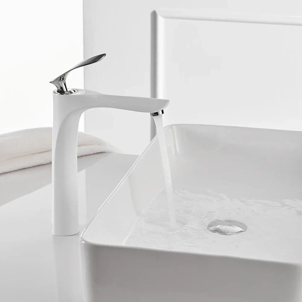 DecorBites™ Gold Chrome Finish Brass Basin Faucet Hot Cold Water Mixer