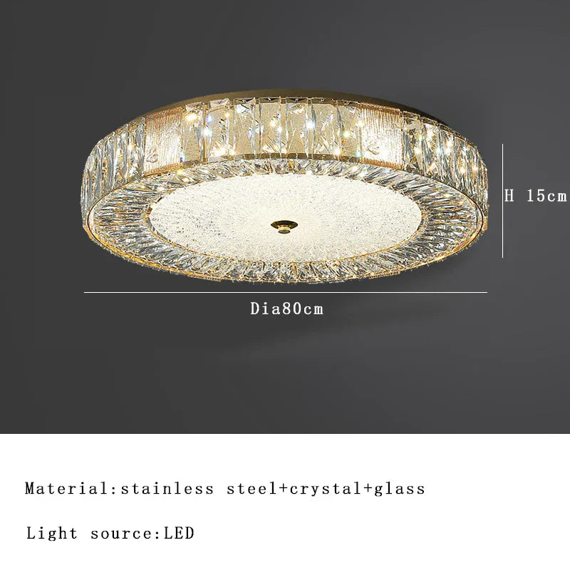 DecorBites™ Gold Glass LED Ceiling Light Fixture Stainless Steel Lamps