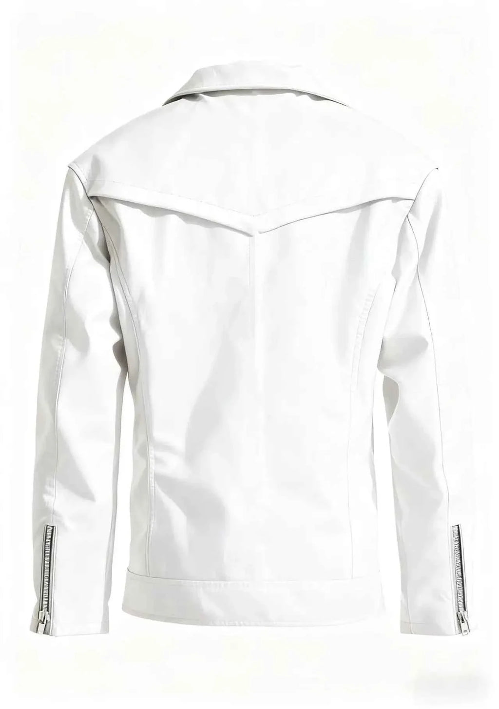 Unisex Oversized Button-down PU Leather Coat with Multiple Zippers Polo Jacket, with Many Zippers