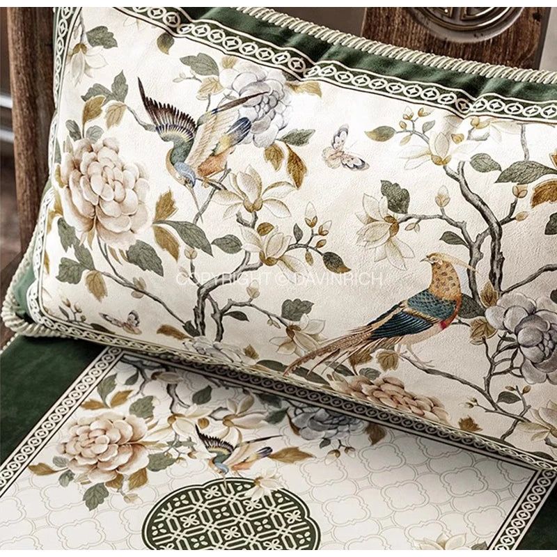 DecorBites™ Dream Floral Birds Print Oriental Cushion Covers for Luxury Sofa