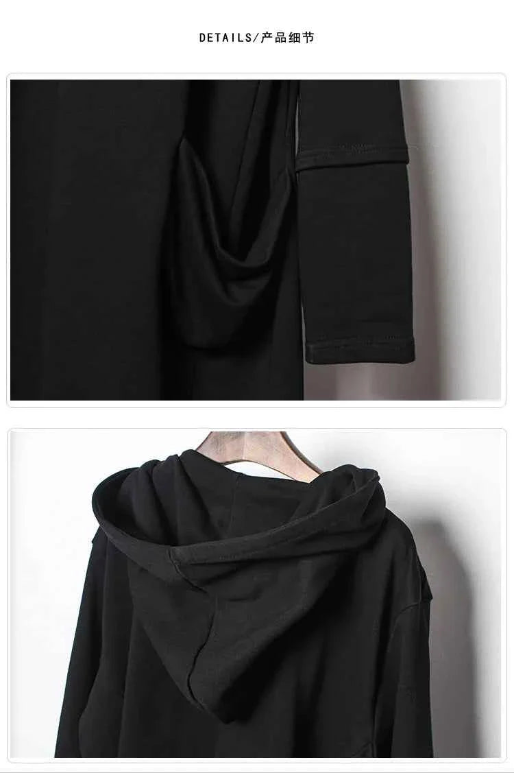 Men's Large Size Windbreaker Gothic Style Hoodie Long