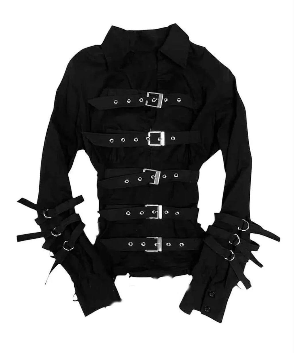 MUNSIEUR Goth Blouse Personalized T-shirt for Women Premium Slim Fit Ruched Streetwear New Arrivals