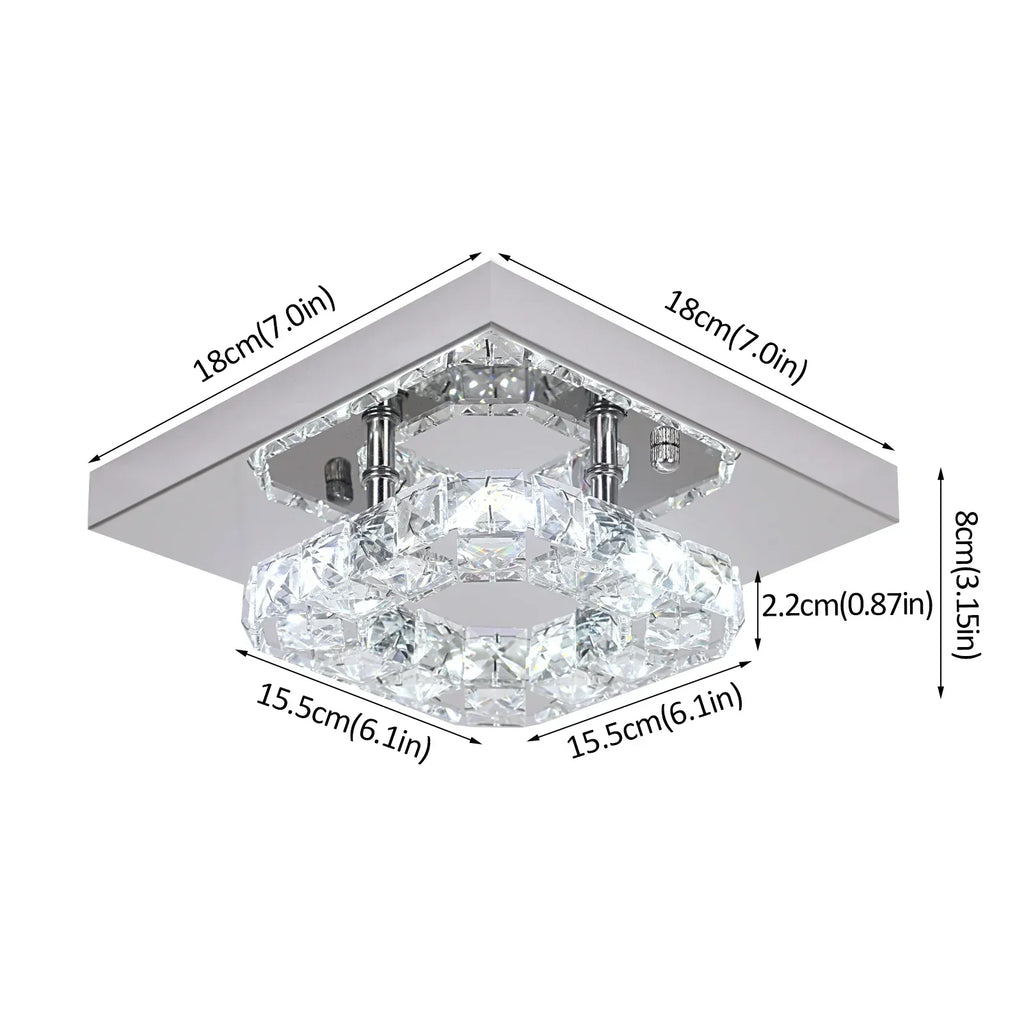 DecorBites™ Crystal LED Pendant Chandelier for Dining Living Room Decor