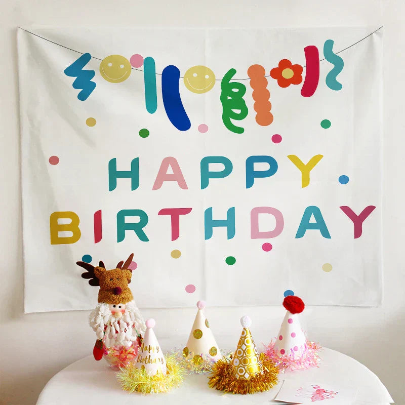 DecorBites™ Birthday Wall Tapestry Decoration Party Bedroom Hanging Cloth