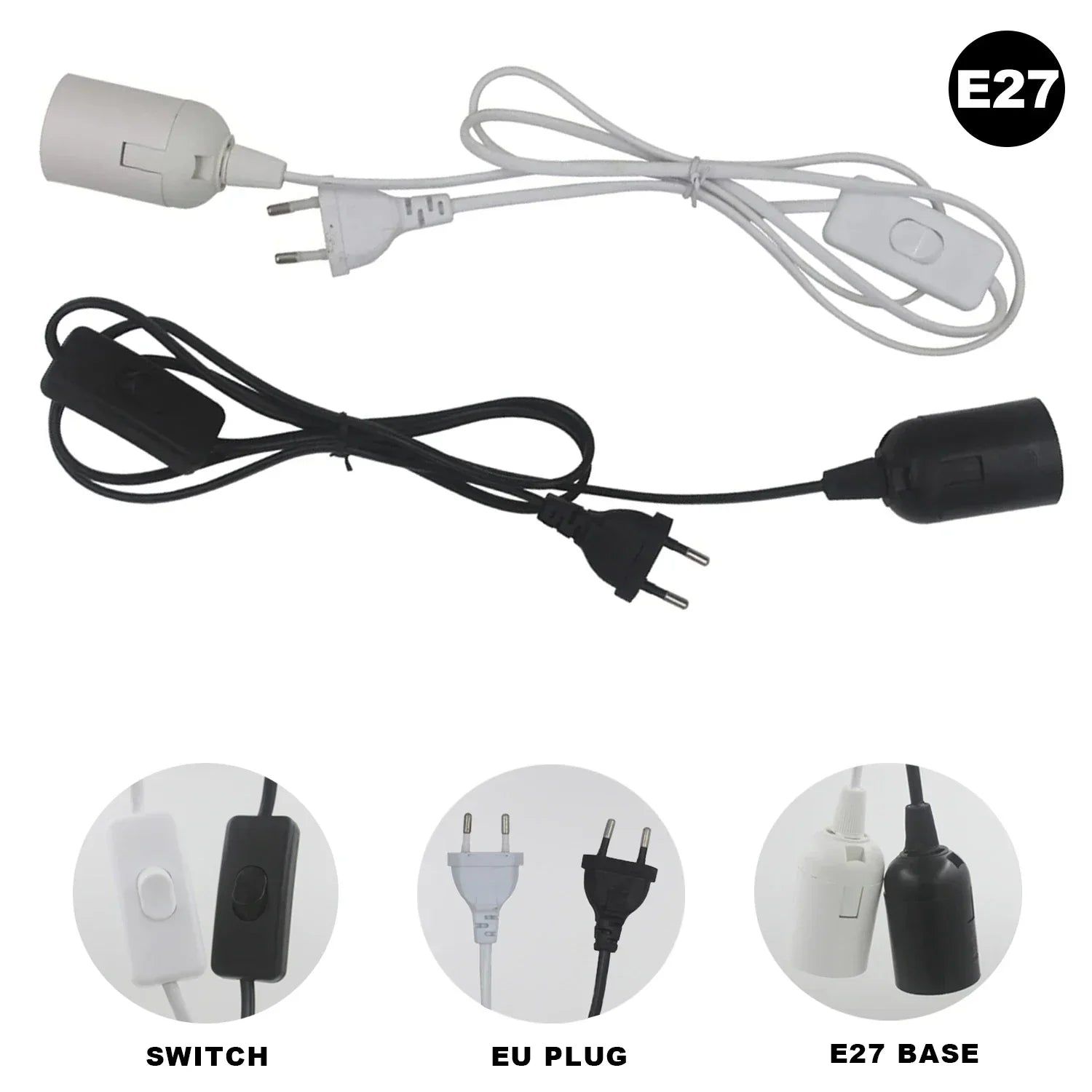 DecorBites™ Decorative Lamp Cord with Dimmer Switch and E14 E27 Socket