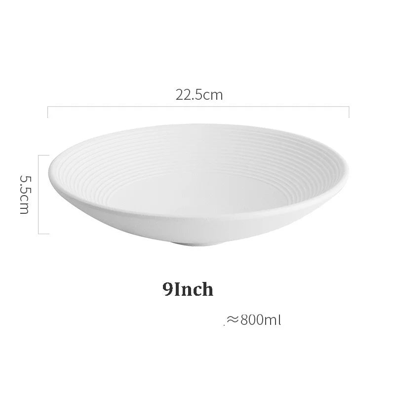 DecorBites™ Frosted Glaze Ceramic Soup Noodle Bowl - Set of 4